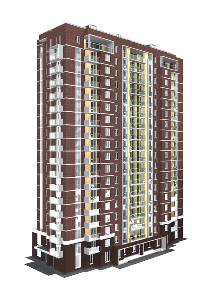 3D render modern çok katlı Konut Binası