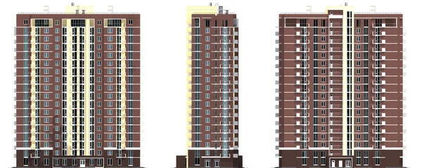 3D-rendering van moderne meerdere verdiepingen residentieel gebouw — Stockfoto