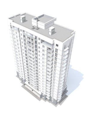 3D render modern çok katlı Konut Binası