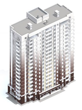 3D render modern çok katlı Konut Binası