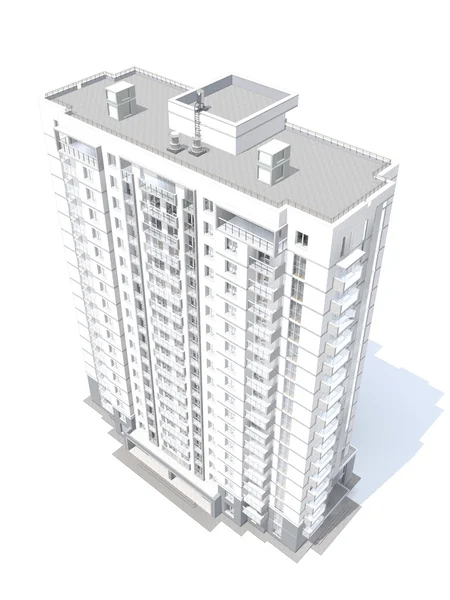 3D rendering modern, többszintes lakóház — Stock Fotó
