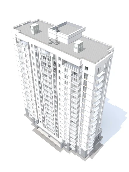 3D render modern çok katlı Konut Binası