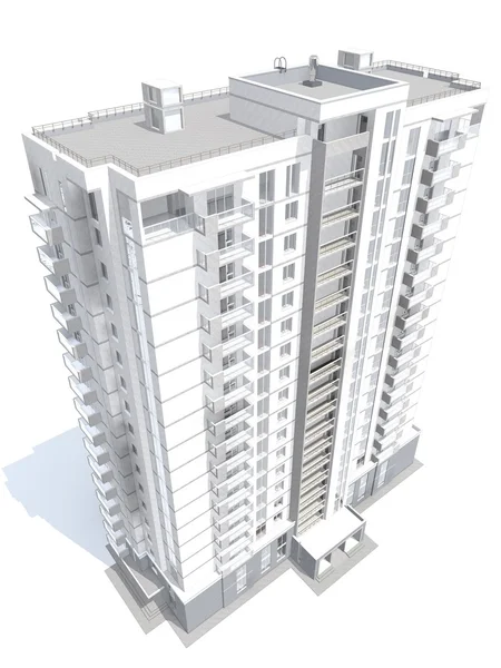3D render modern çok katlı Konut Binası
