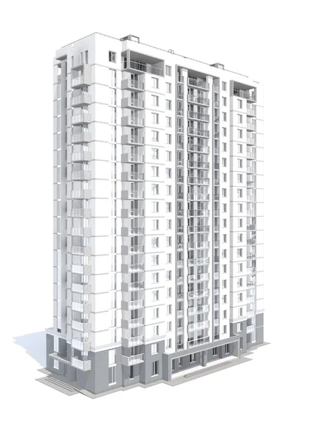 3D render modern çok katlı Konut Binası