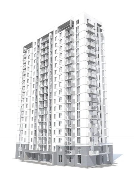 3D render modern çok katlı Konut Binası