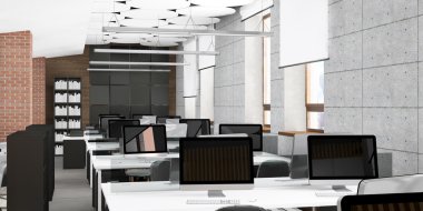 Boş ofis iş yerinde görselleştirme