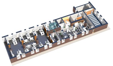 Ofis alanı Üstten Görünüm