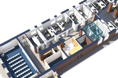 Ofis alanı Üstten Görünüm