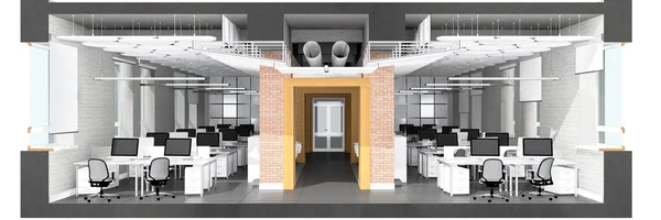 Cross section of the office space — Stock Photo, Image