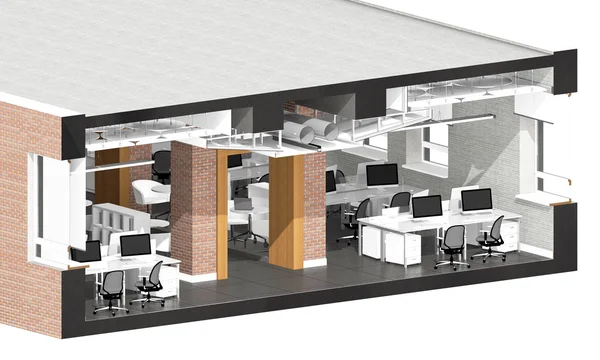 Cross section of the office space — Stock Photo, Image