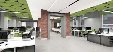 Boş ofis iş yerinde görselleştirme