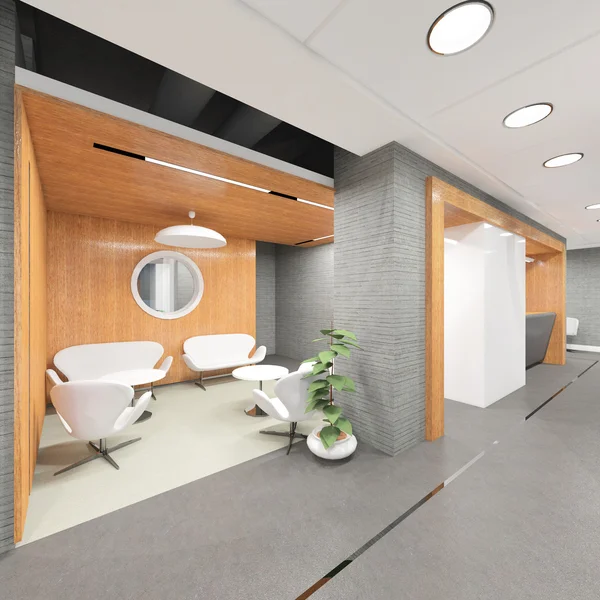 Office lobby with a reception desk — Stock Photo, Image