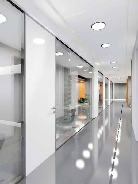 Korridor av moderna kontorsbyggnaden — Stockfoto