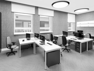 Boş modern ofis iç iş yeri