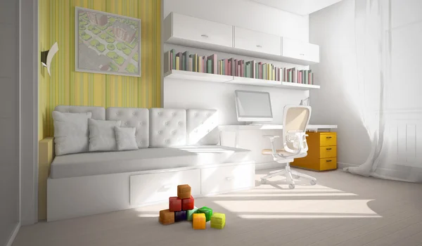 Interno della camera dei bambini rendering 3D — Foto Stock