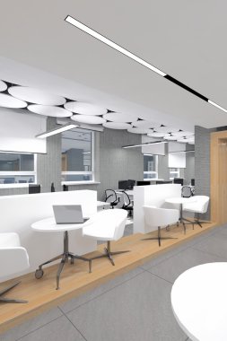 Boş ofis iş yerinde görselleştirme 