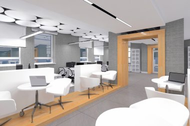 Boş ofis iş yerinde görselleştirme 