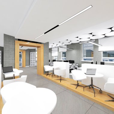 Boş ofis iş yerinde görselleştirme 