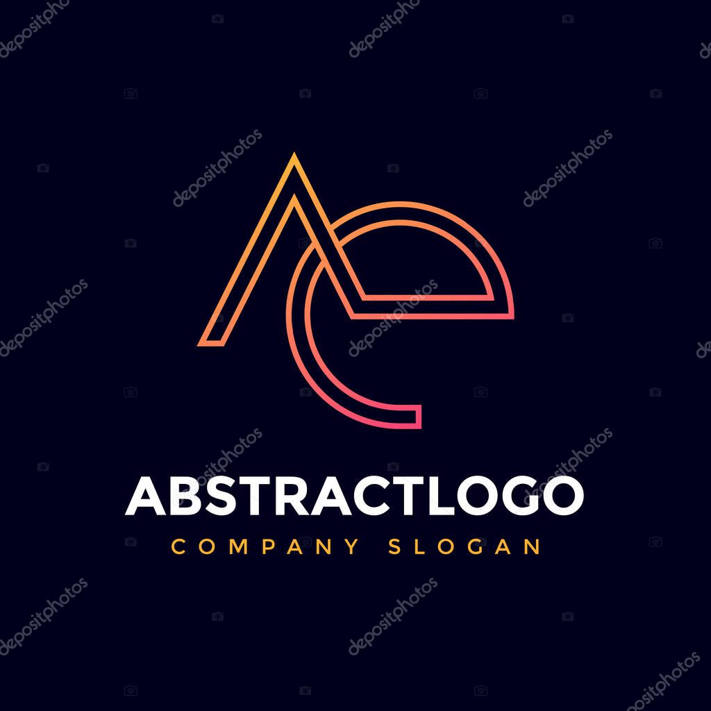 AE initial letters modern corporate identity logo icon