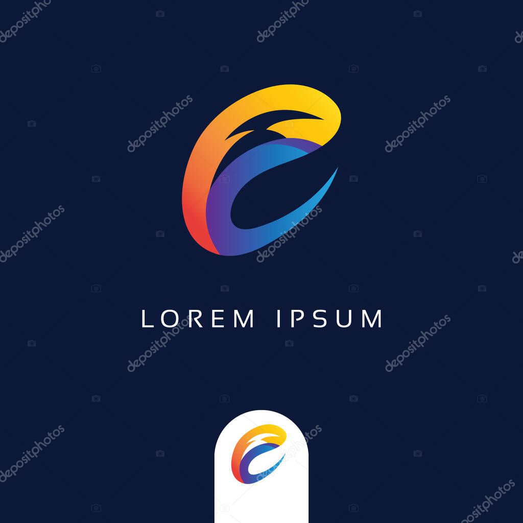Letter E logo, - e icon template elements Technology and digital abstract Shape - e Initial Monogram