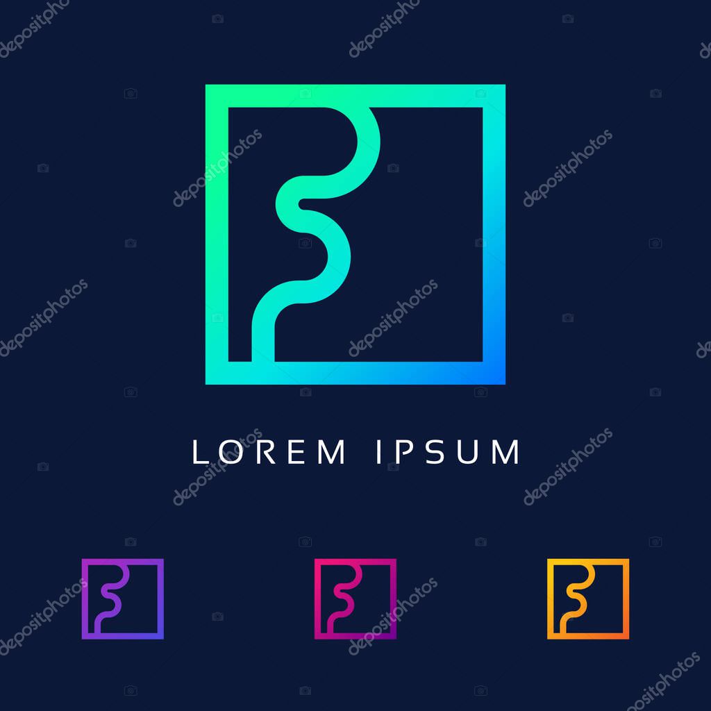 Letter F Box logo icon design template elements