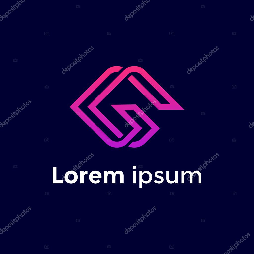 Minimal Line Letter Initial G Logo Design Template. Vector Logo Illustration