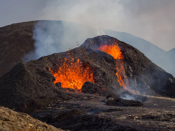 Vulken Geldingardalsgos Island Auf Der Halbinsel Reykjanes Ausgebrochen Jahr 2021 — Foto Stock