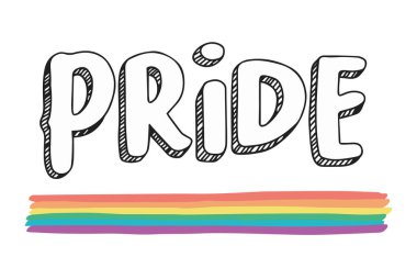 LGBTQIA + Renkli Gurur illüstrasyonu.