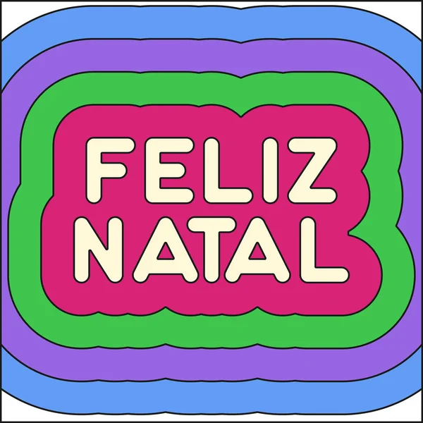 Colorido Vector Feliz Navidad Portugués Brasileño Traducción Feliz Navidad — Vector de stock