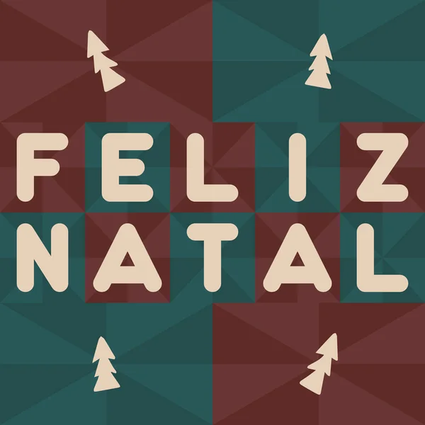 Estilo Retro Feliz Navidad Portugués Brasileño Traducción Feliz Navidad — Vector de stock