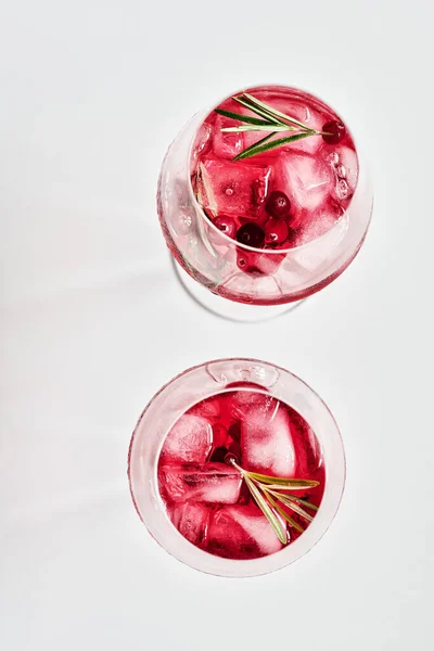 Cranberry Δενδρολίβανο Spritzer Ποτό Ελαφρύ Φόντο — Φωτογραφία Αρχείου