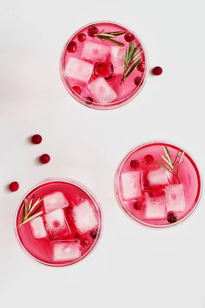 Cranberry Alecrim Spritzer Bebida Fundo Leve — Fotografia de Stock