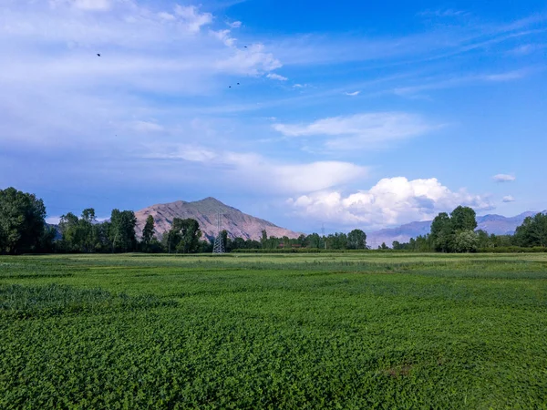 Una Vista Panorámica Pueblo Swat Valley Pakistan Con Cielo Azul —  Fotos de Stock