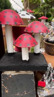  Açık Bahçe ve Ev Dekorasyonu için Beton Bahçe Mantar Heykelleri.