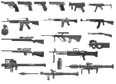Weapons, White. ak 47 ak 74 clipart