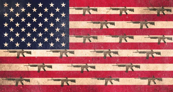 EUA bandeiras arma Imagens Royalty-Free