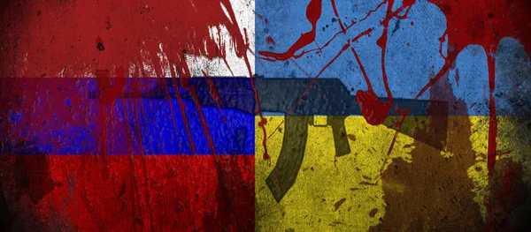 Ukraine russia flag — Stock fotografie