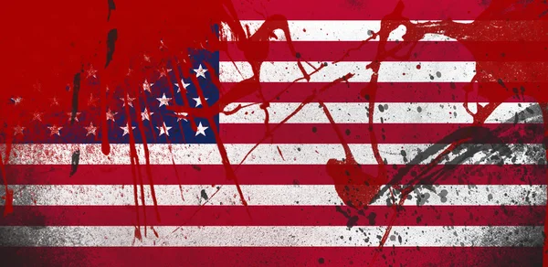 usa flag blood