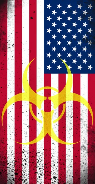 Flag biohazard usa — Stockfoto