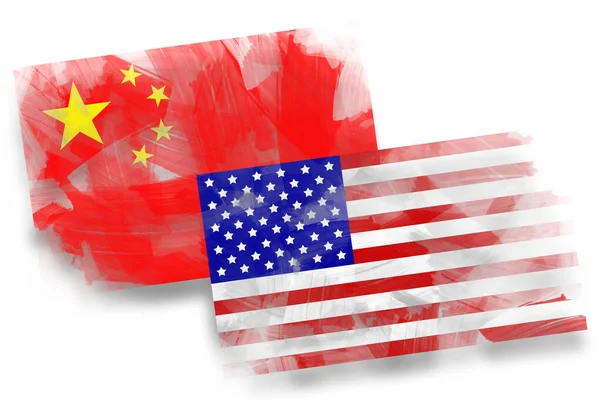 Usa China Flag Political Background Design Used Concepts Cold War — Stock Photo, Image