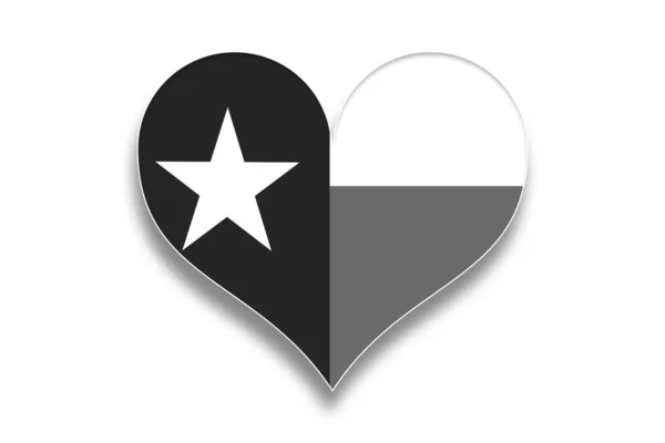 Bandeira Texas Forma Coração Usando Cores Preto Branco Com Estilo — Fotografia de Stock