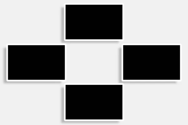 Rectangle Photo Frames Black White Colors Clean Rectangular Borders Elegant —  Fotos de Stock