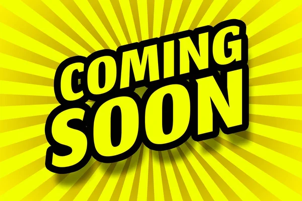 Coming soon poster design in black and yellow colors. Used as a background for promotional and advertising concepts like upcoming events or movies, new product release and launching online websites.