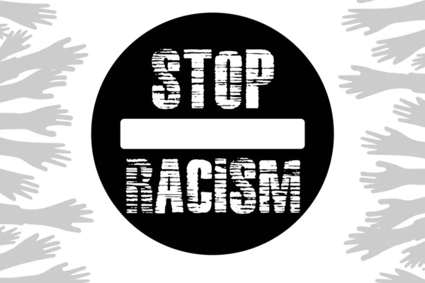 Stop Racisme Zwart Wit Poster Ontwerp Met Behulp Van Vet — Stockfoto