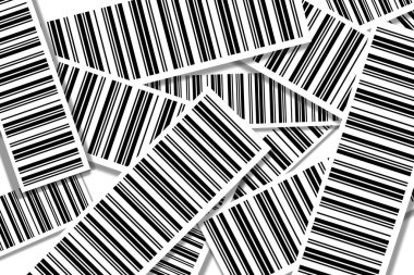 Barcode abstract art design using overlapping stripes in black and white colors. Used as a background poster for any Bar Code related concept like global security, tracking, scanning and encryption. clipart