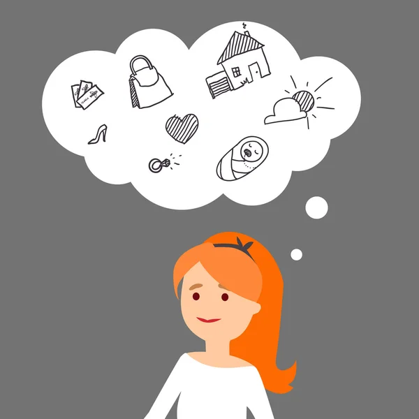 İyi bir hayat Kızıl saçlı genç kızın hayalleri.