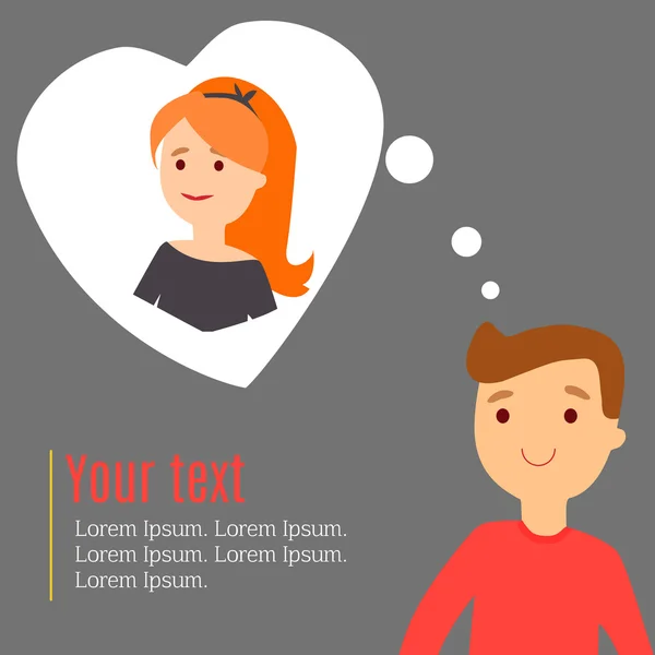 Genç bir adam hakkında güzel bir kız olduğunu düşünüyor..