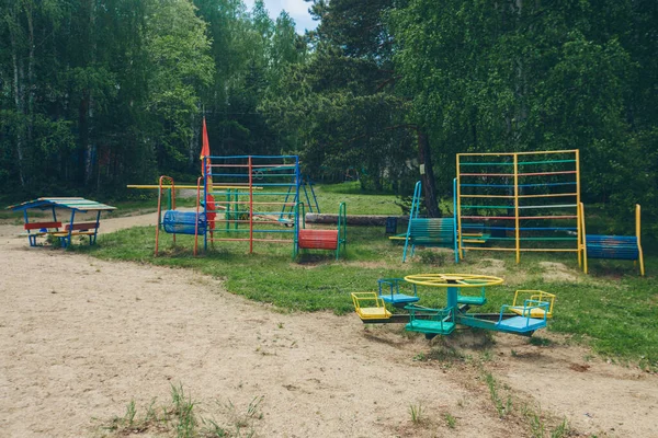 Вид Детскую Площадку Леса Зона Отдыха — стоковое фото