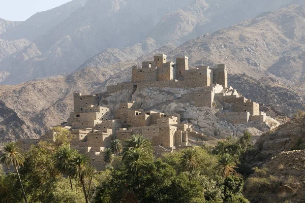 Χωριό Thee Ain Στην Baha Σαουδική Αραβία Είναι Ένα Μοναδικό — Φωτογραφία Αρχείου