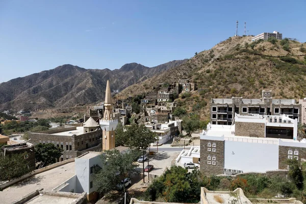 Panorama Hermosas Casas Históricas Minarete Mezquita Rijal Almaa Pueblo Patrimonio Imágenes De Stock Sin Royalties Gratis